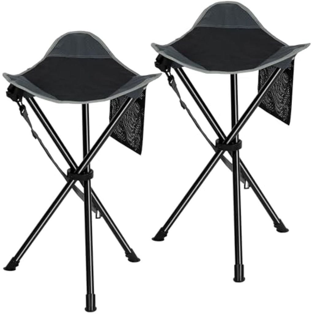 REDCAMP 22.4" Tall Folding Tripod Stool 2-Pack | Portable Camping Chairs