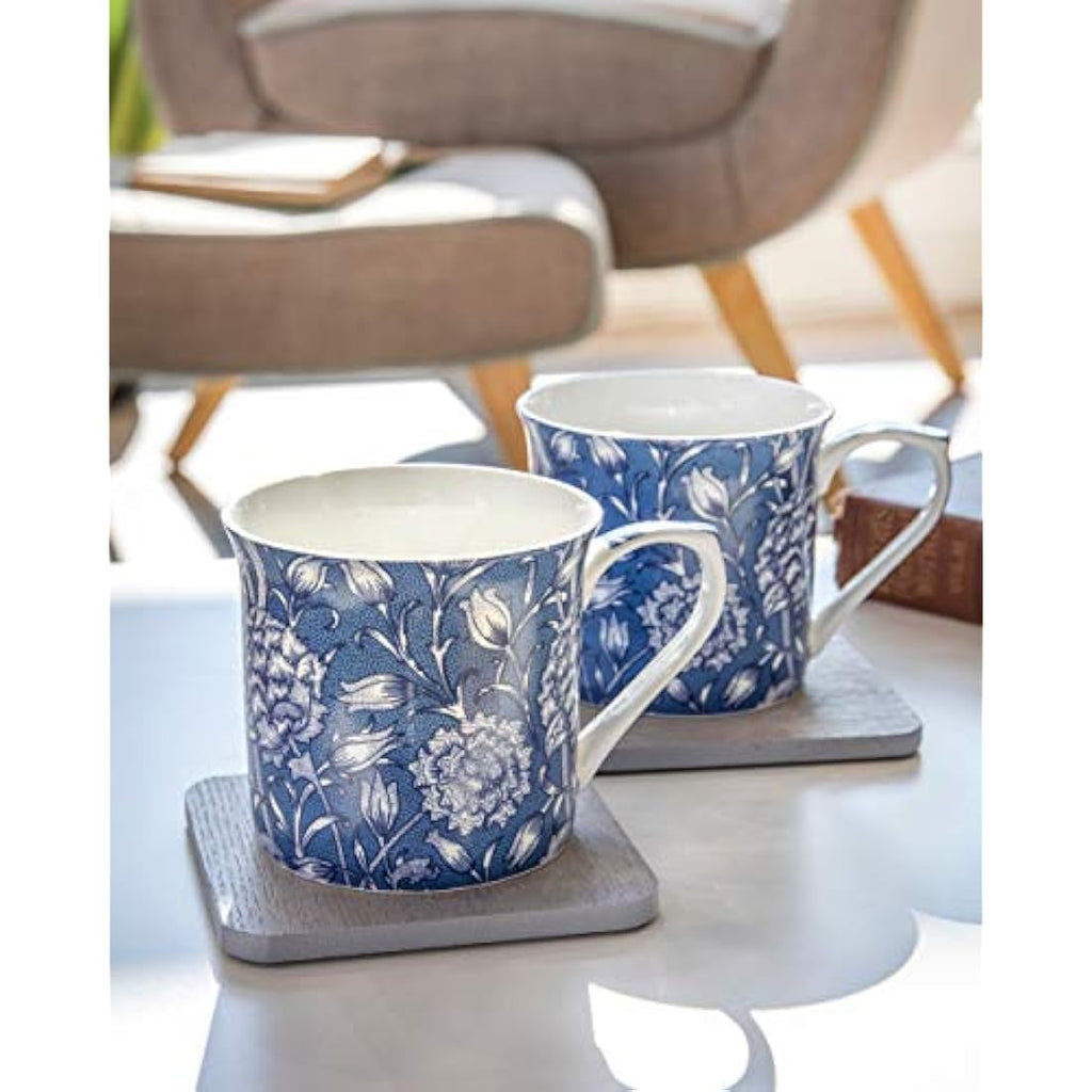 V&A William Morris Wild Tulip Bone China Mugs, 300ml Set of 2