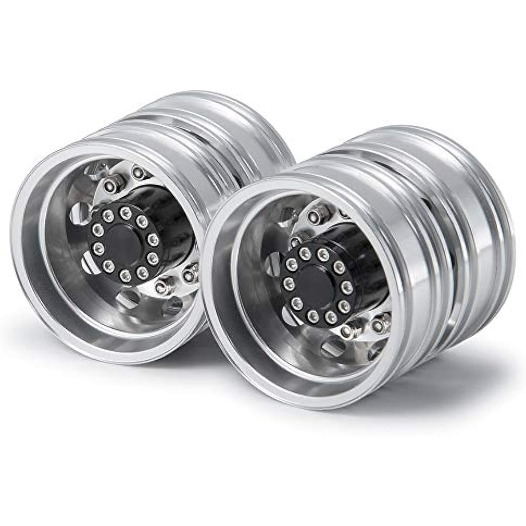 Jolof Store 1/14 Tamiya RC Tractor Metal Rear Wheel Rims - 4 Pack