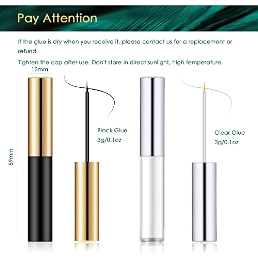Lanciley Eyelash Glue Set – Waterproof Clear & Black Strip Lash Adhesive