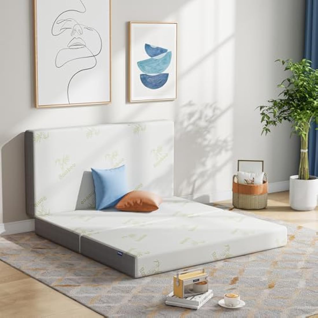 Inofia Single Folding Mattress - 15cm Trifold Gel Memory Foam Guest Bed