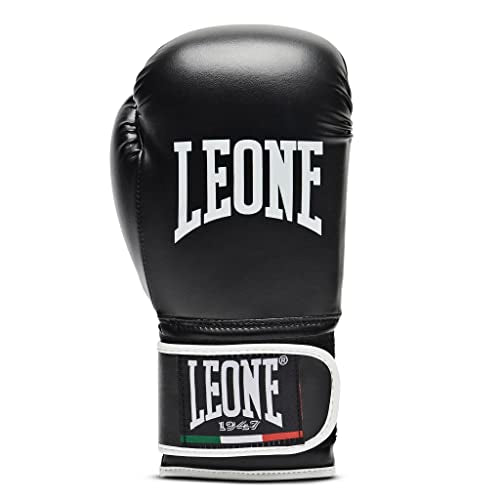 Leone 1947 Flash Boxing Gloves – Black Flex PU Training Gear – 16 OZ