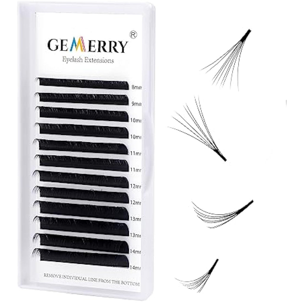 Gemerry Easy Fan Lash Extensions | D Curl 0.05mm Russian Volume Lashes