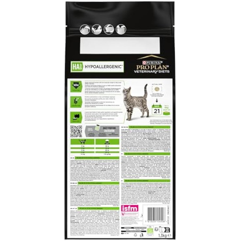 Purina Pro Plan HA Hypoallergenic Dry Cat Food - Hydrolysed Protein 1.3kg