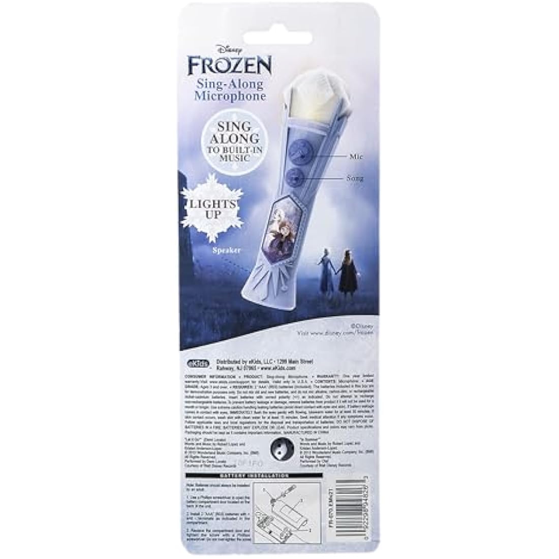 Disney Frozen 2 Karaoke Microphone with MP3 Player and Flashing Lights