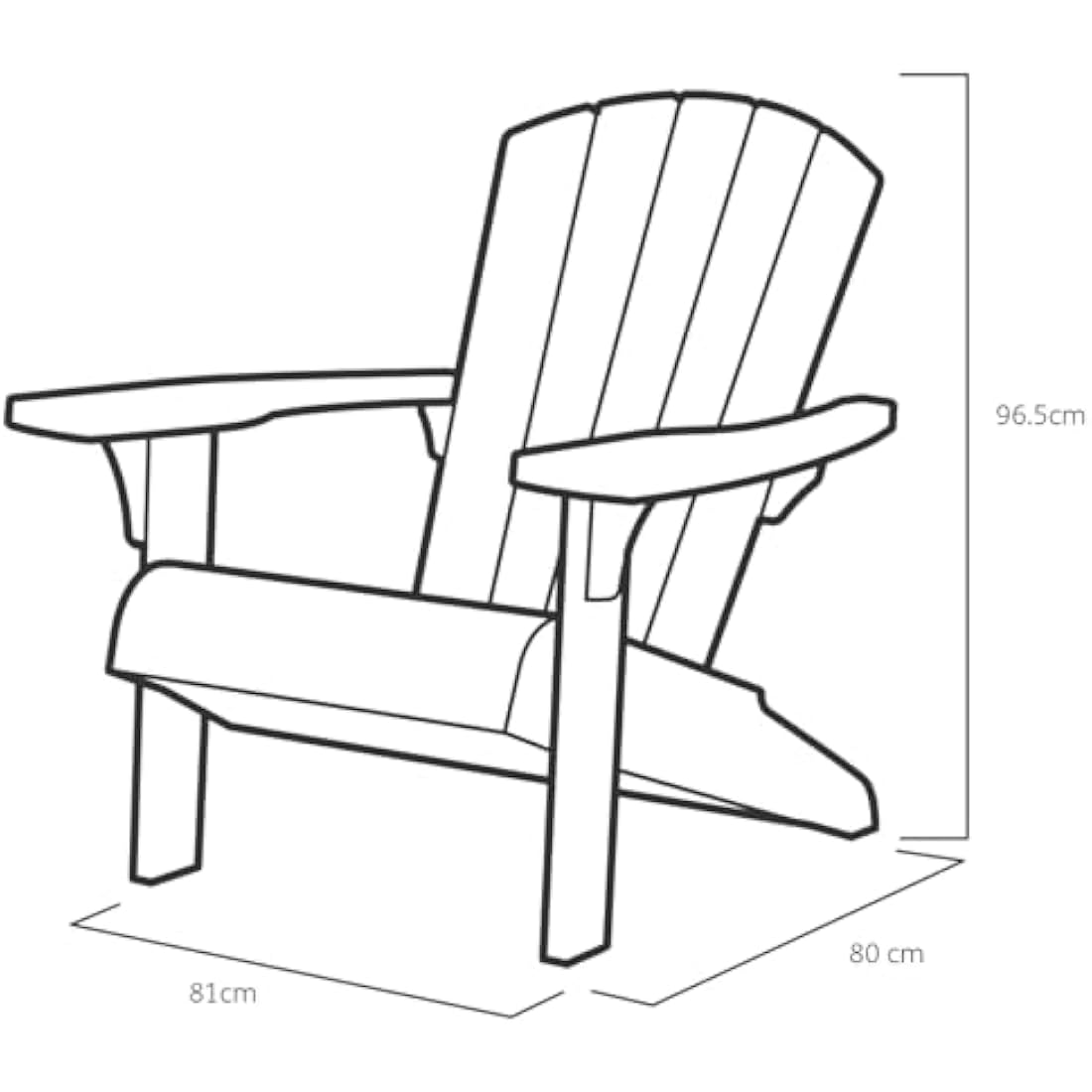 Keter Alpine Adirondack Garden Chair – Weatherproof Graphite Grey