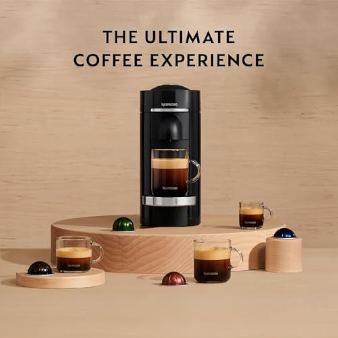 Nespresso Vertuo Plus Coffee Machine by De'Longhi – Black, EN150.B