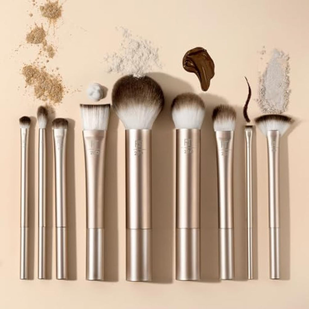 Real Techniques Au Naturale Makeup Brush Kit – 9 Piece Gold Face Set