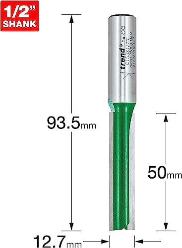 Trend CraftPro Straight Flute Router Cutter | 1/2 Inch Shank Carbide Bit