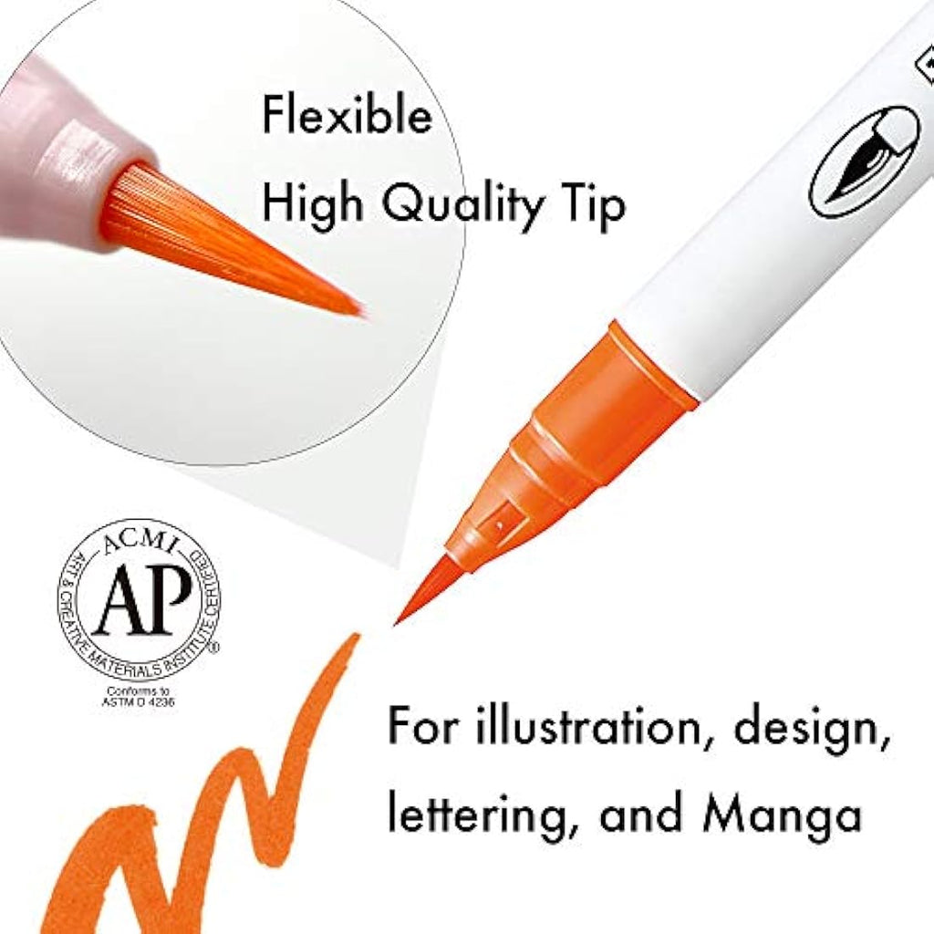 Kuretake Zig Clean Color Real Brush Watercolor Pens - Set of 24
