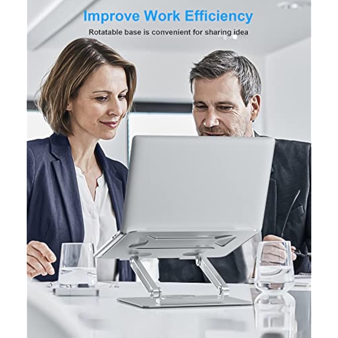 BoYata Laptop Stand | 360° Rotating Adjustable Ergonomic Desk Riser