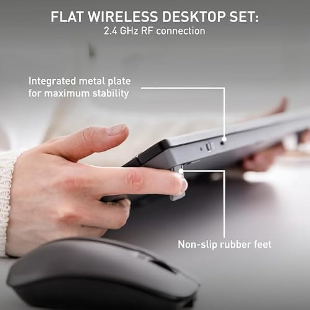 CHERRY STREAM Wireless Desktop Set – Quiet Keyboard and Mouse | Black