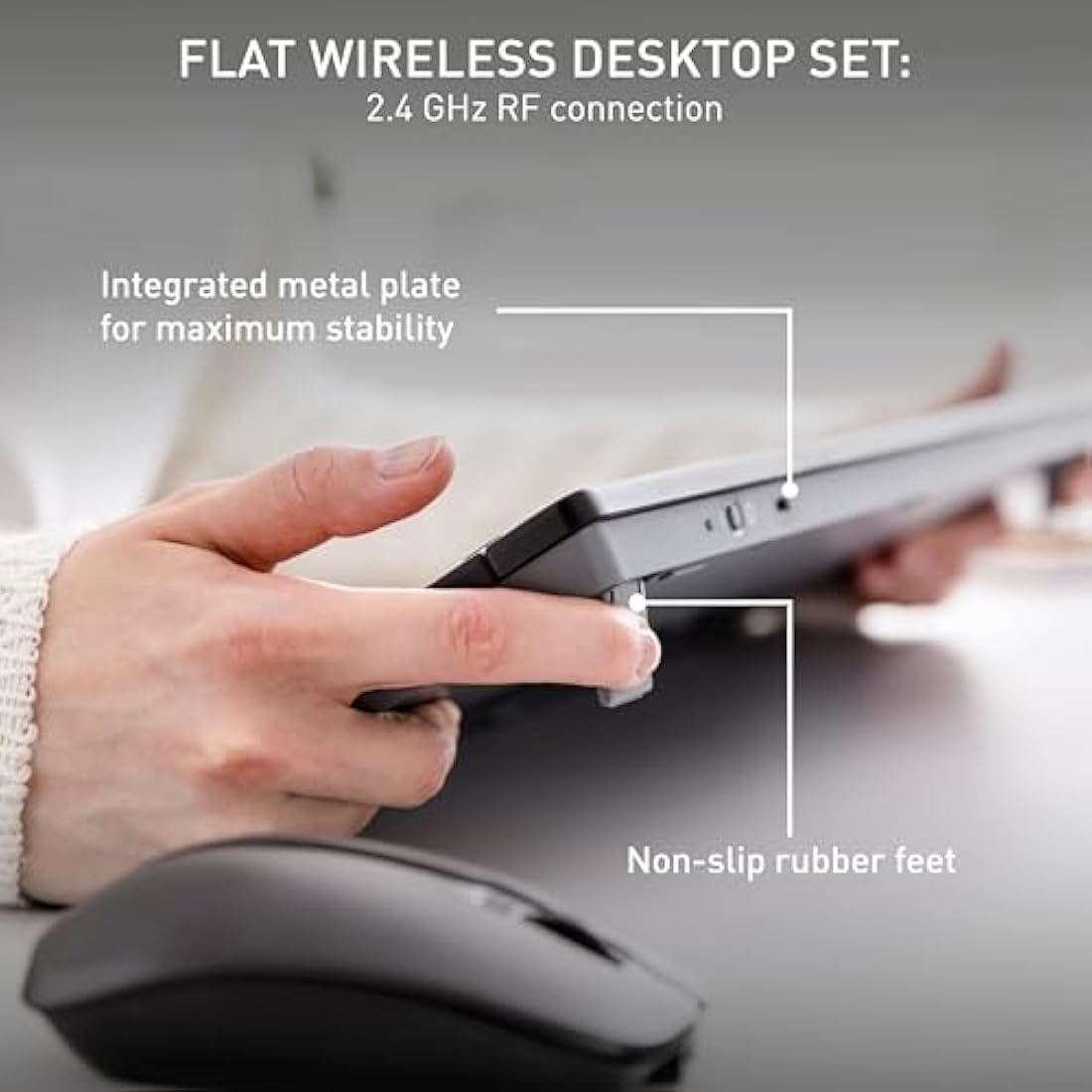 CHERRY STREAM Wireless Desktop Set – Quiet Keyboard and Mouse | Black