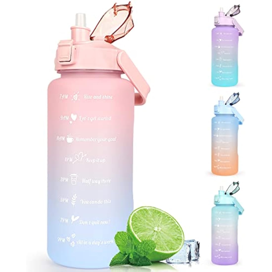 Jolof Store 2L Motivational Water Bottle | BPA Free Leakproof Sport Jug