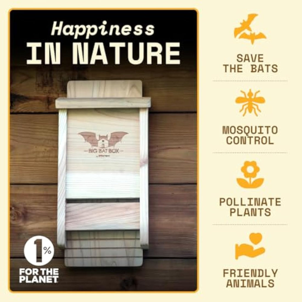 WildYard Cedar Bat House - Single Chamber Outdoor Bat Box for 30 Bats