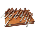 Faithfull Wood Carving Chisel Set - 12 Piece Walnut Woodworking Tools