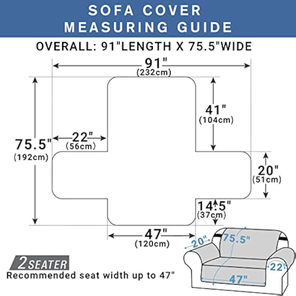XINEAG Quilted Loveseat Cover | Water Resistant Non-Slip Sofa Protector