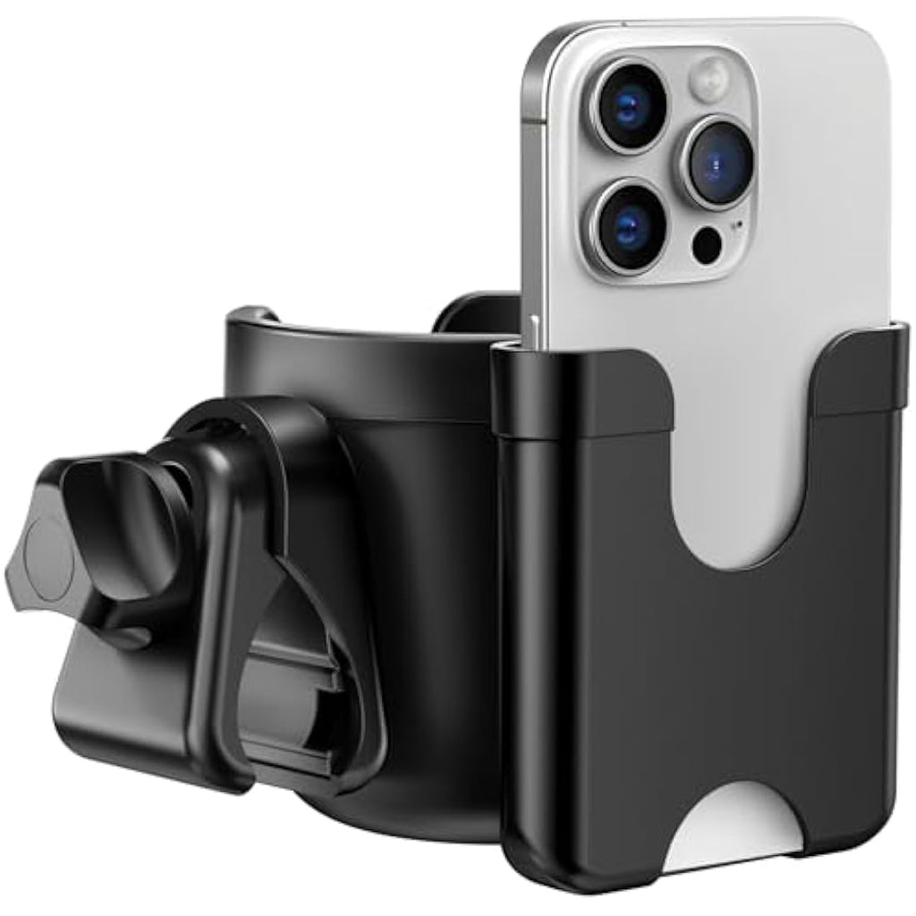 Guiseapue 2-in-1 Universal Pram Cup Holder with Phone Holder for Strollers