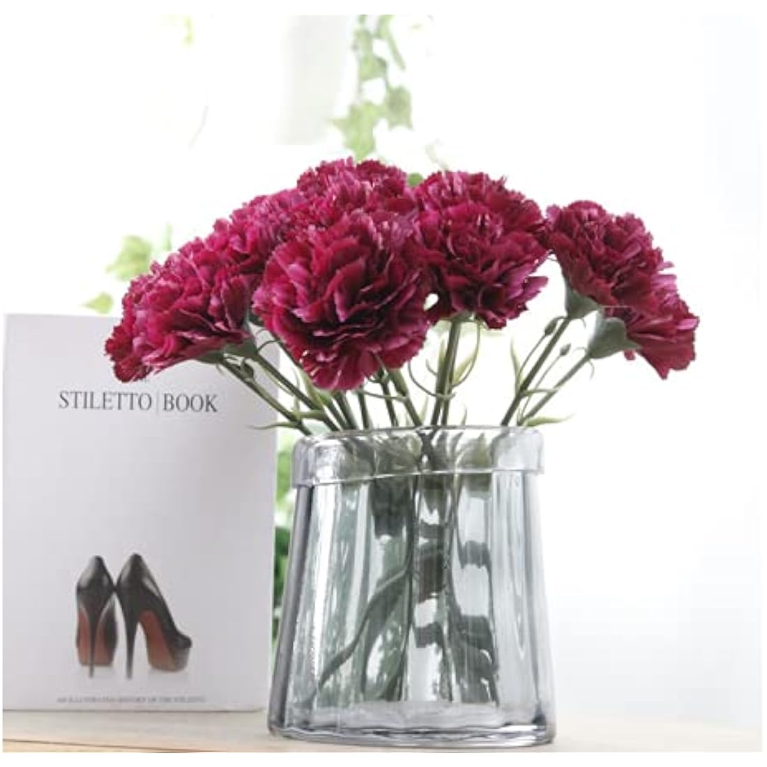 Jolof Store 10-Stem Artificial Silk Carnations | UV-Resistant Fake Flowers