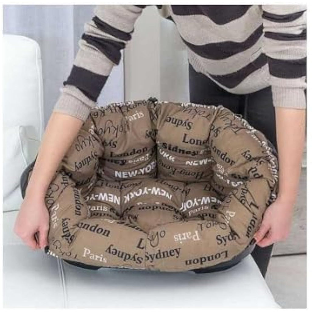 Ferplast SOFA' Plastic Dog and Cat Bed with Washable Cotton Cushion
