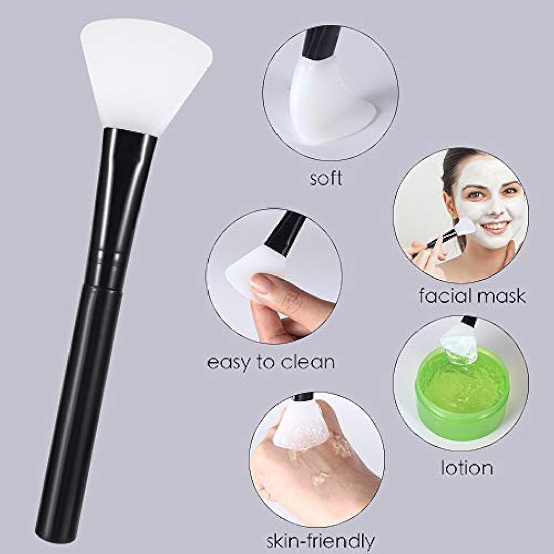 Silicone Face Mask Brush – 2PCS Wood Handle Applicator