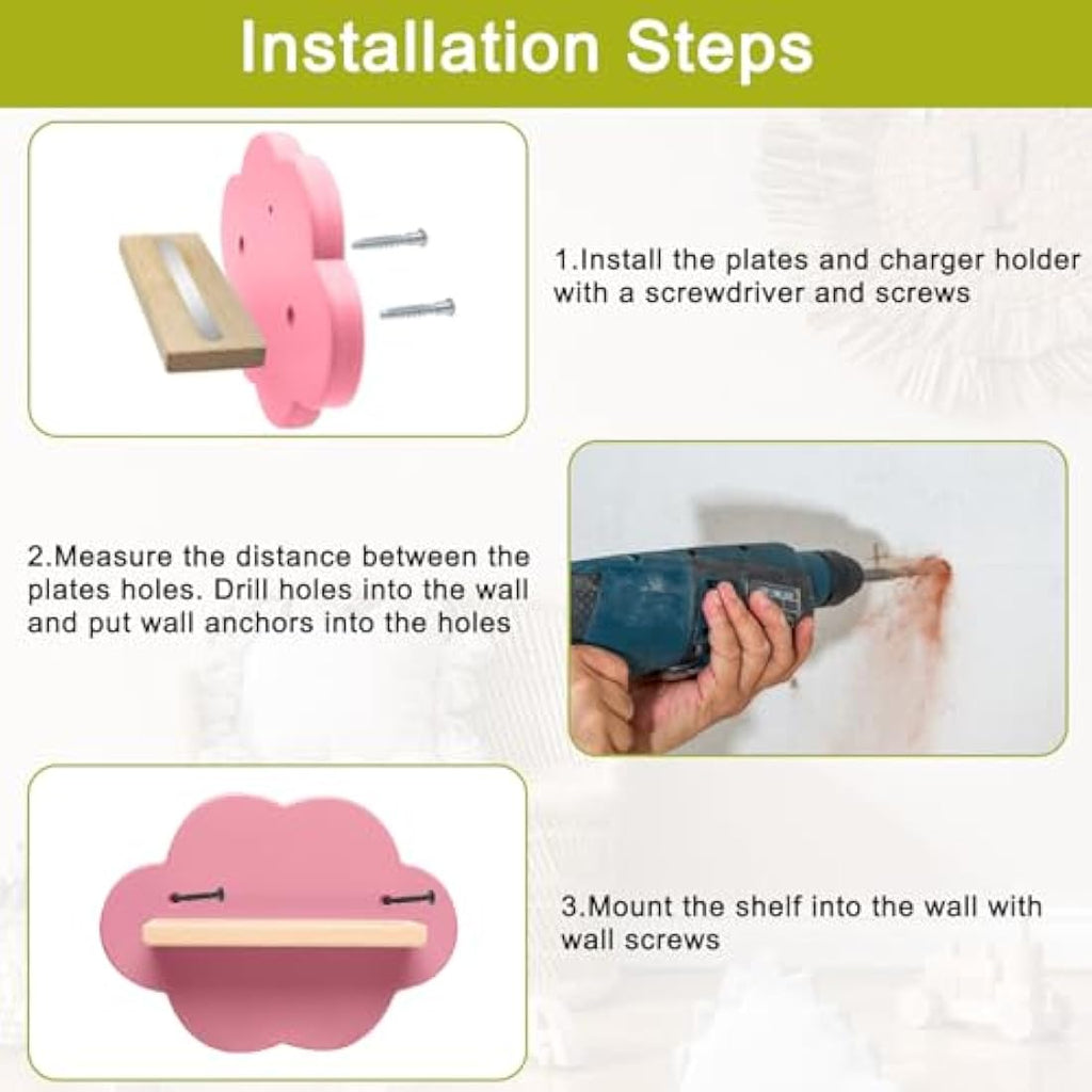 Cloud Tonie Shelf - Magnetic Wooden Storage for 35 Figures, Pink