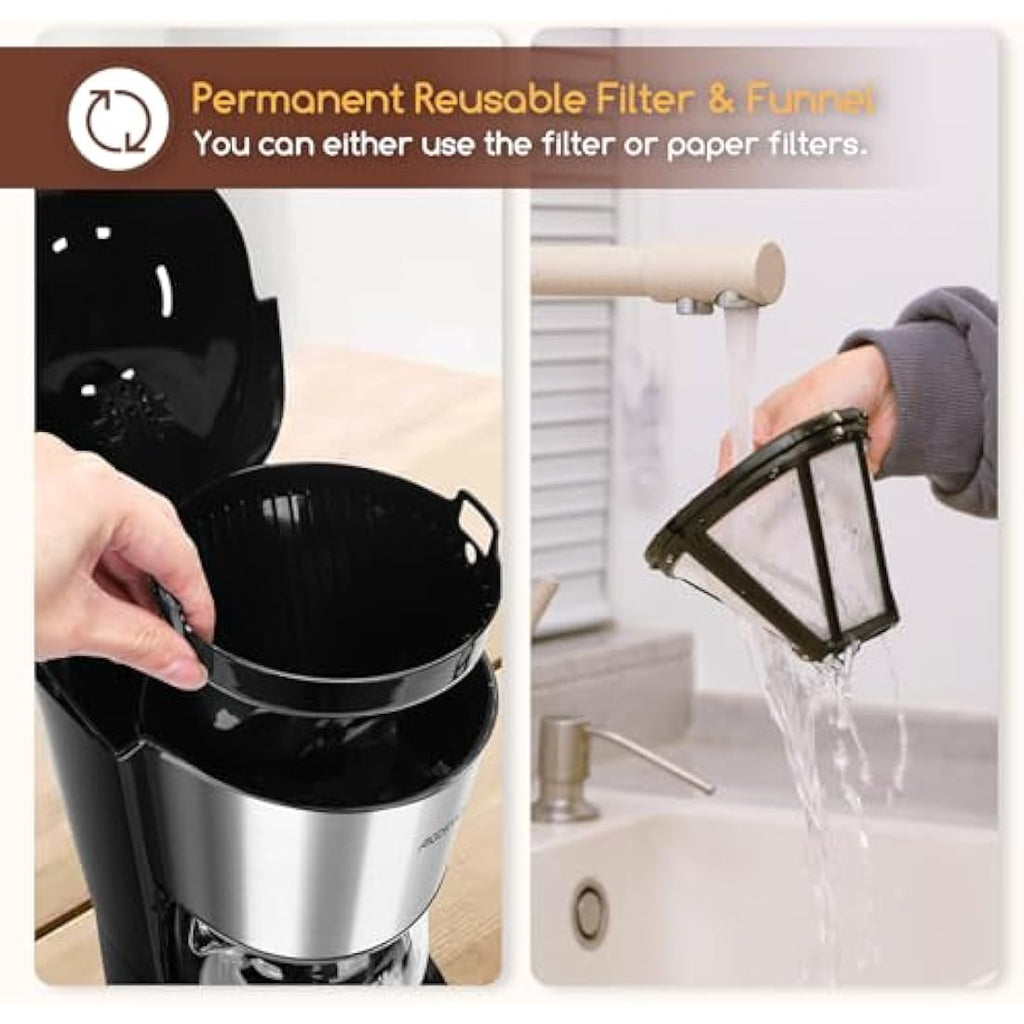 Aigostar Benno Programmable Drip Coffee Machine | 1.5L 12-Cup Maker