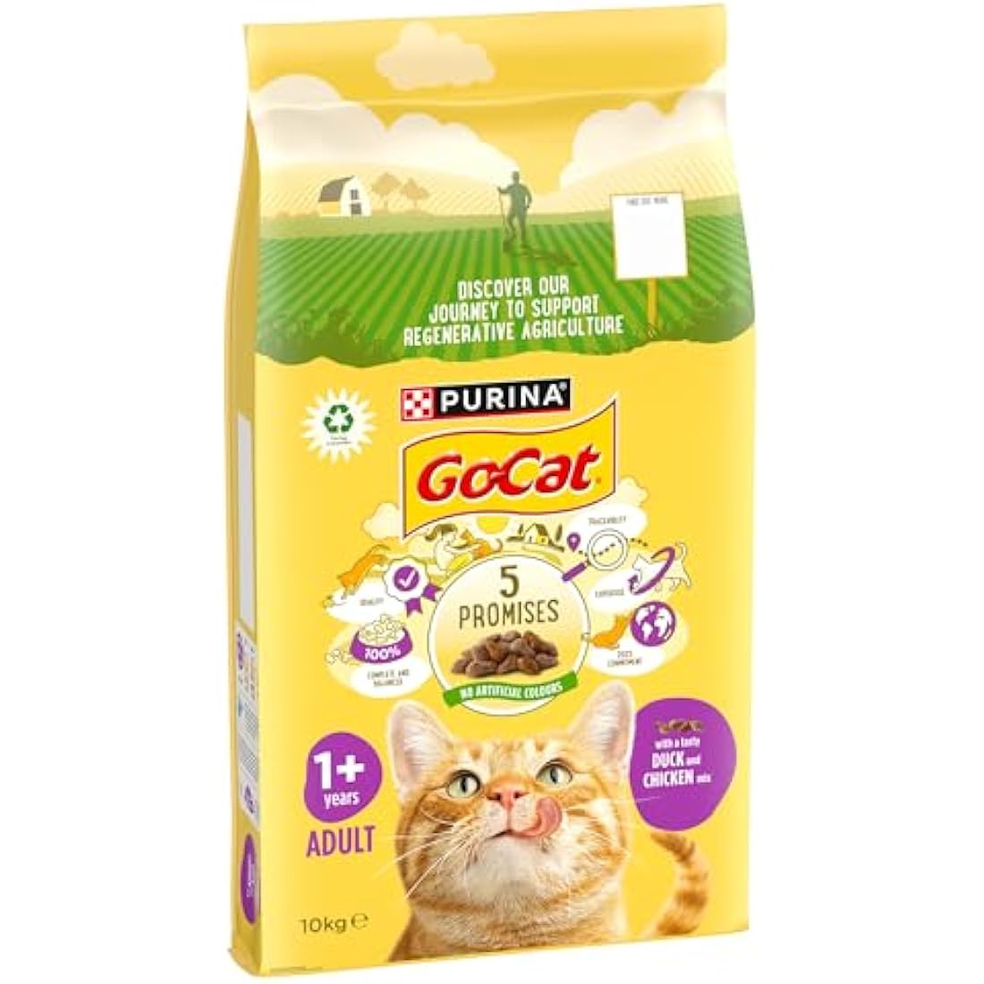 Go-Cat Adult Dry Cat Food - Chicken and Duck Flavor - 10kg Bag