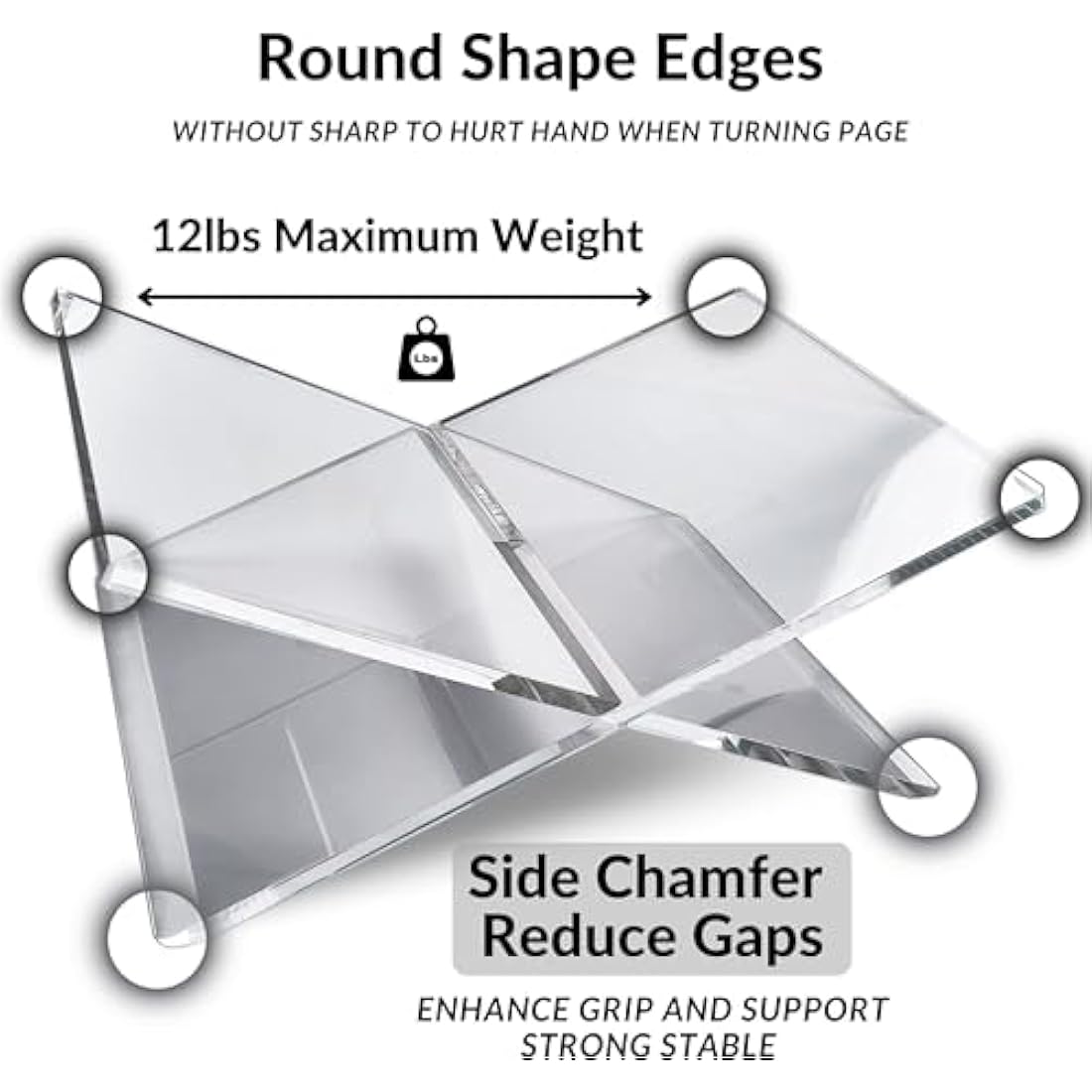 Clear Acrylic Book Stand – Large Cross Frame Display Holder