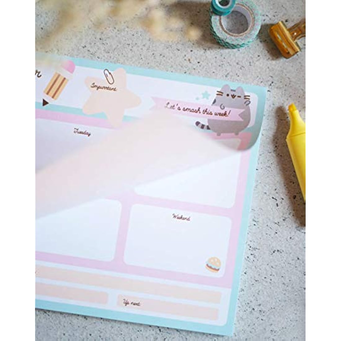 Pusheen Cat Weekly Planner A4 - Grupo Erik Desk Calendar & Notepad