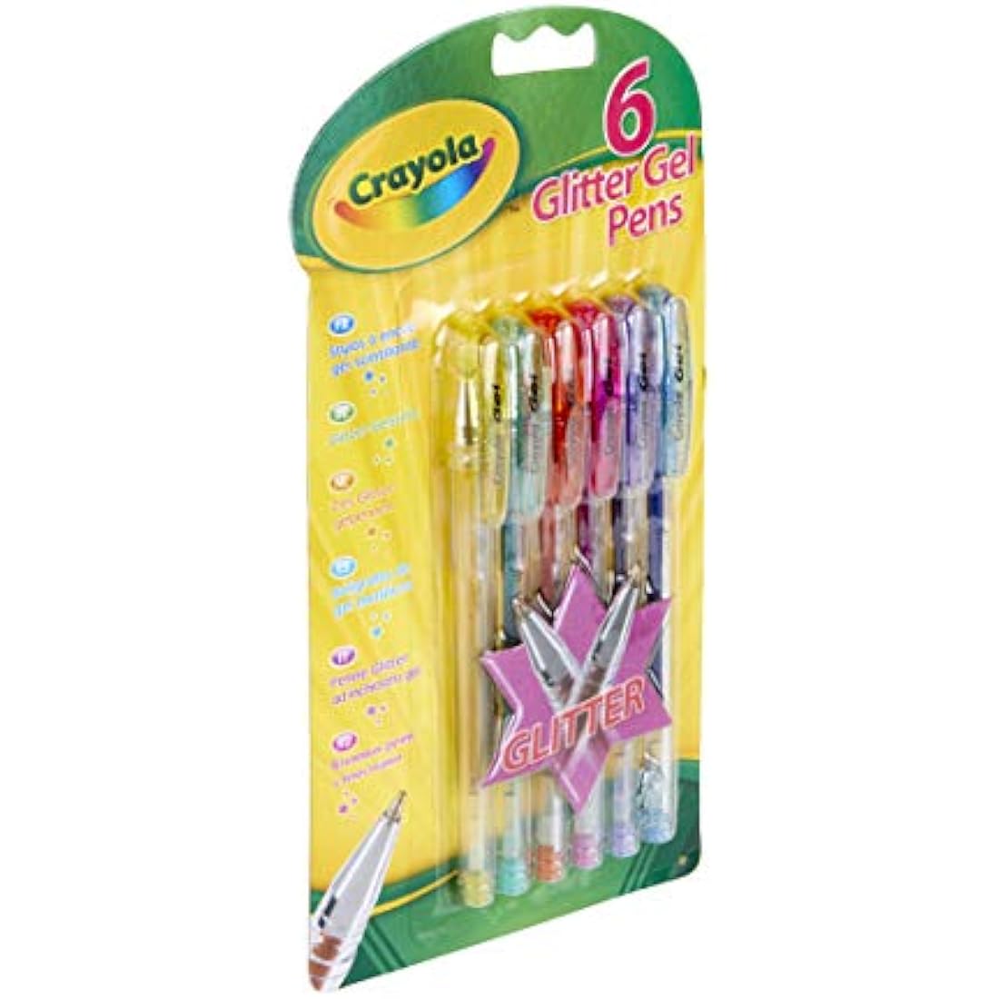 Crayola Glitter Gel Pens – Assorted Colours for Arts & Crafts (6 Pack)