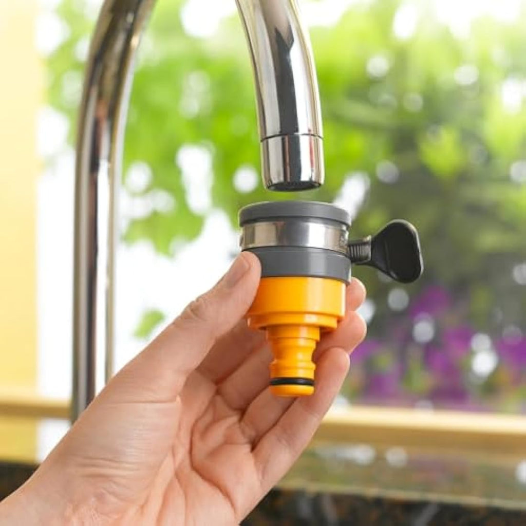 Hozelock Round Indoor Tap Connector | 20-24mm Threadless Kitchen Adapter