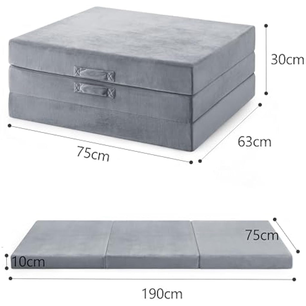 10cm Trifold Memory Foam Mattress – Portable Single Sleeping Pad