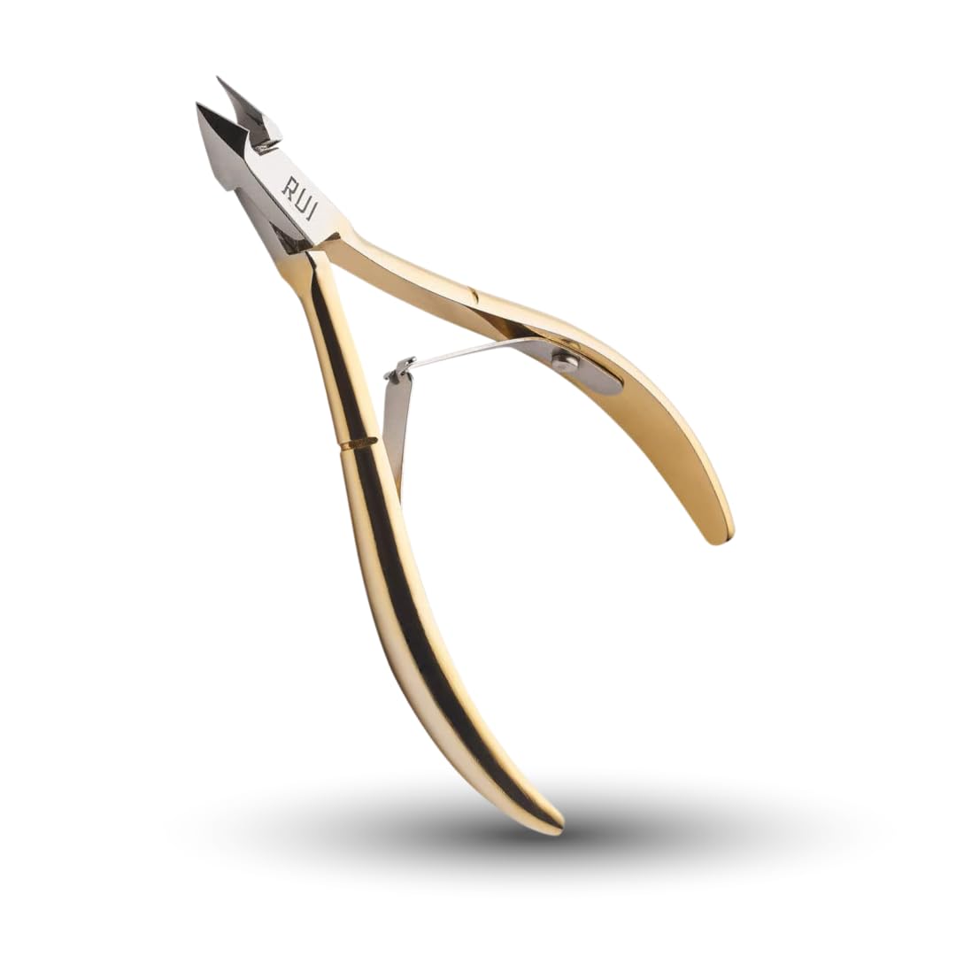 Rui Smiths Professional Cuticle Nippers | Gold-Plated Carbon Steel | 6mm Jaw