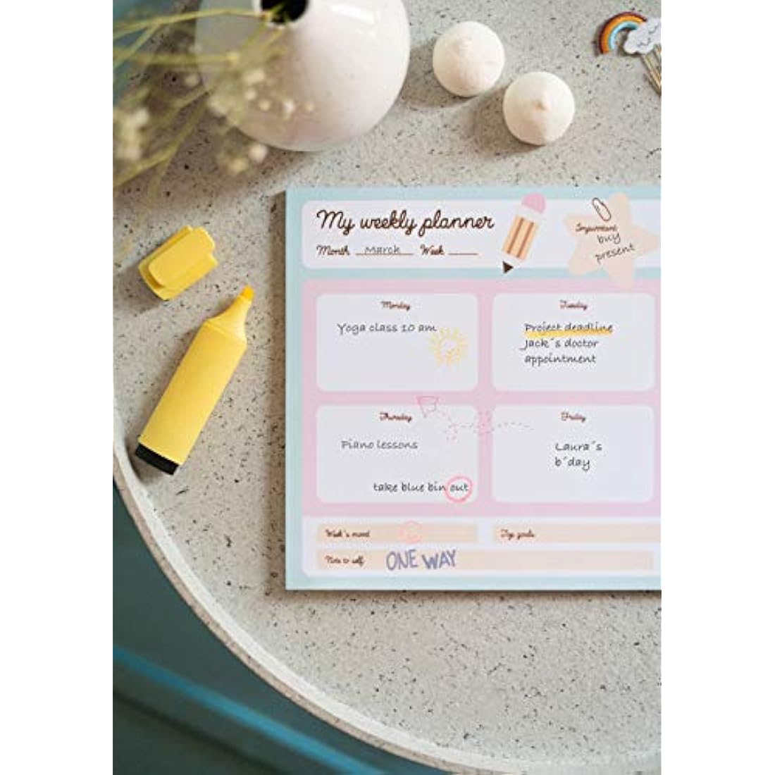Pusheen Cat Weekly Planner A4 - Grupo Erik Desk Calendar & Notepad