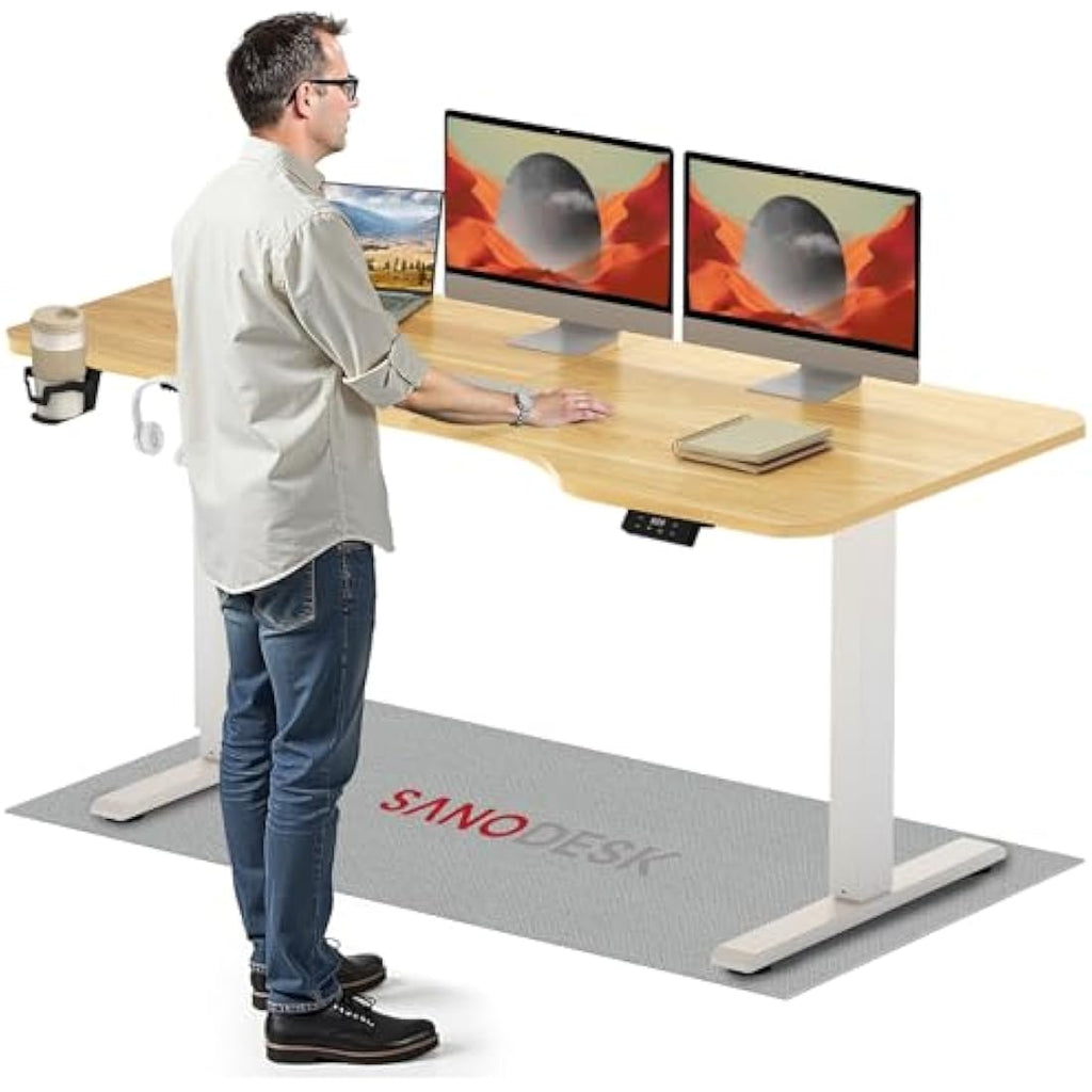 SANODESK Electric Standing Desk – 160x75cm Height Adjustable Table
