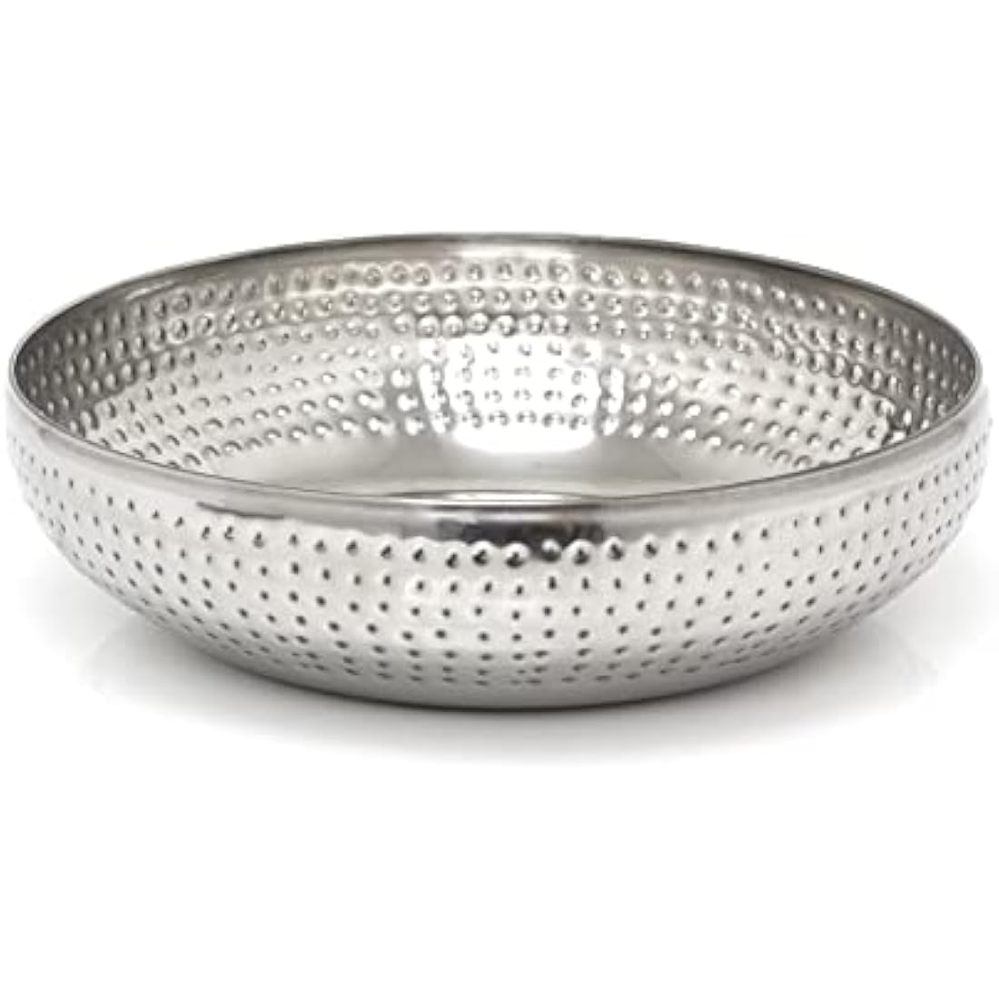 38cm Extra Large Stainless Steel Fruit Bowl | Hammered Silver
