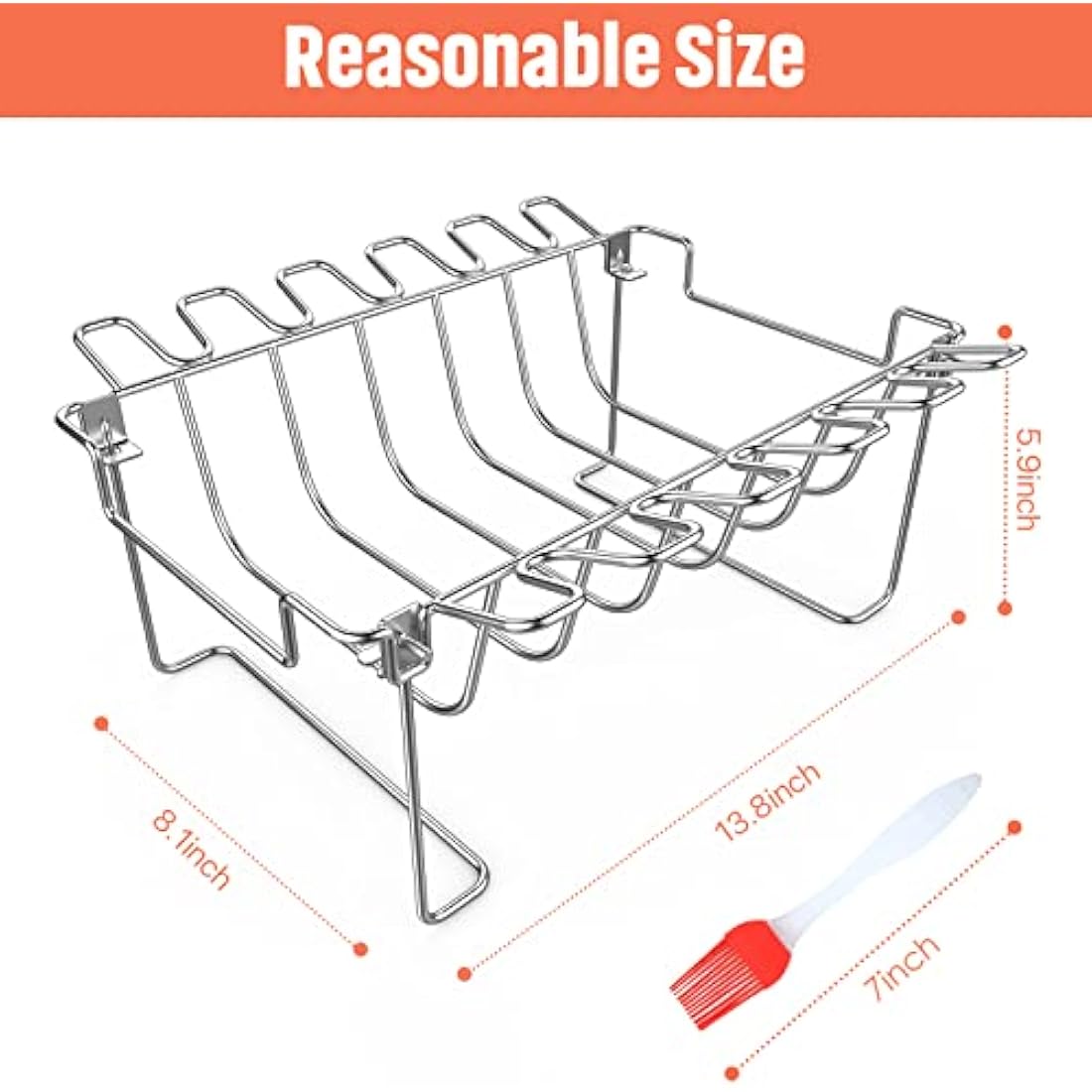 Jolof Store 3-in-1 Stainless Steel Rib & Chicken Leg Roasting Rack