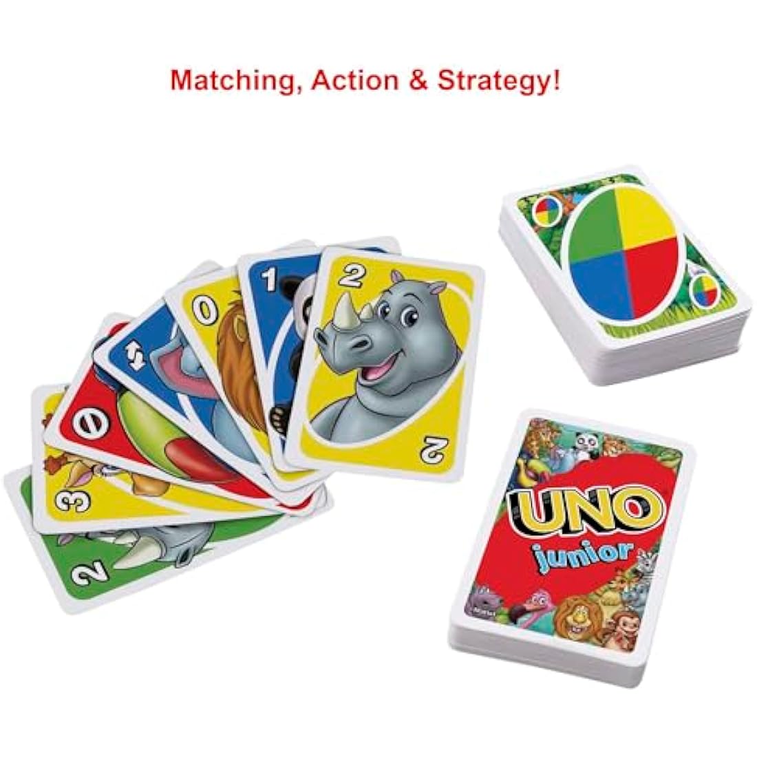 Mattel UNO Junior Card Game for Kids – Animal Matching Educational Toy