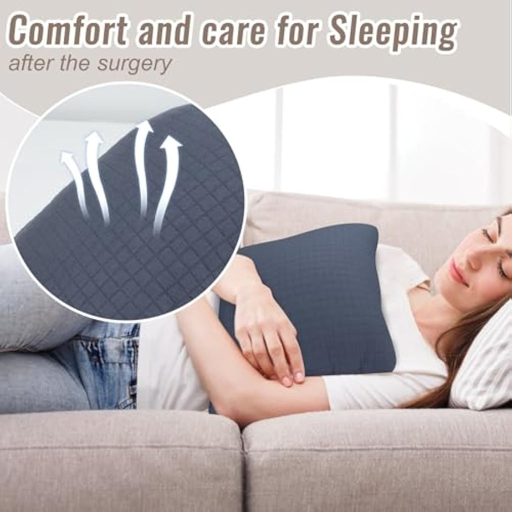 RoamReady Hysterectomy Recovery Pillow – Abdominal Support with Pocket, Navy