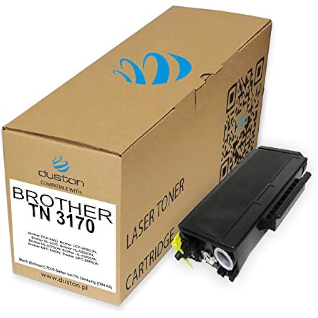 Duston 2x TN3170 Black Toner Cartridge for Brother HL5240 MFC8460N