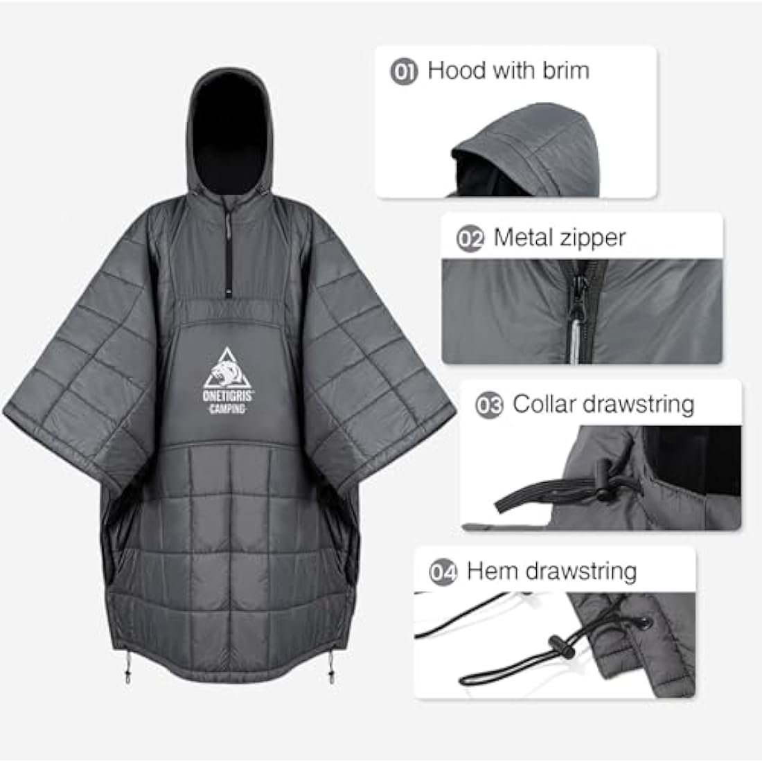 OneTigris Wearable Camping Blanket Poncho | 3M Thinsulate Insulation