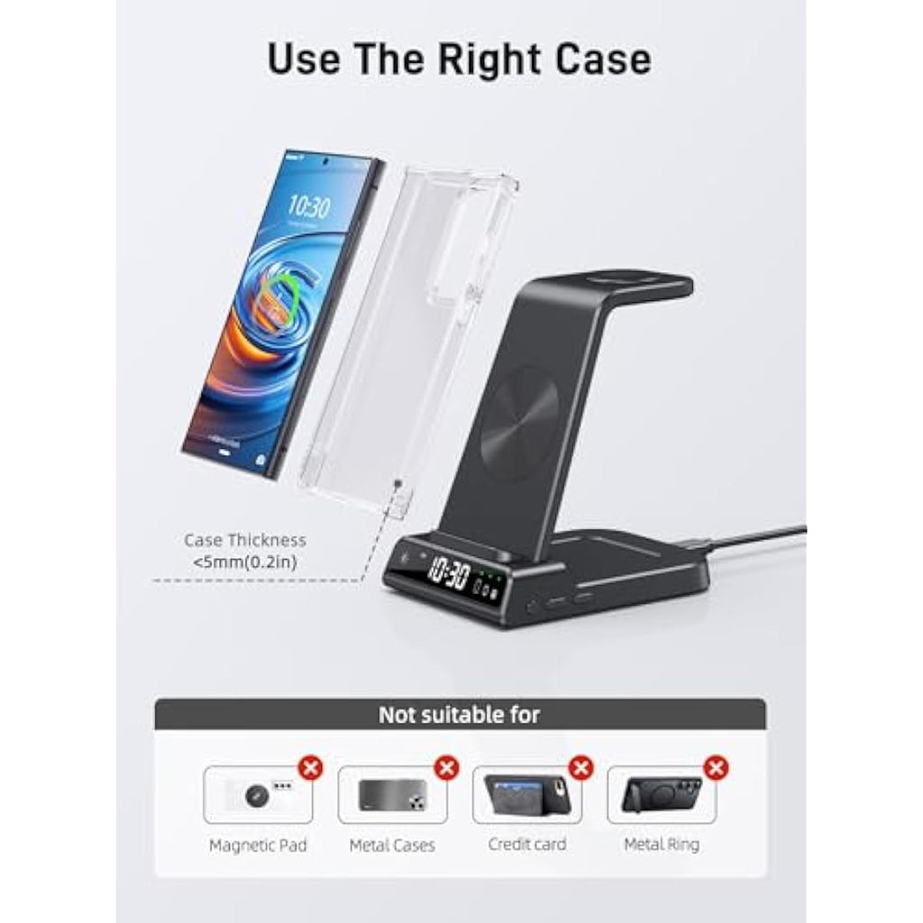 3-in-1 Wireless Charging Station for Samsung Galaxy S25 & Watch
