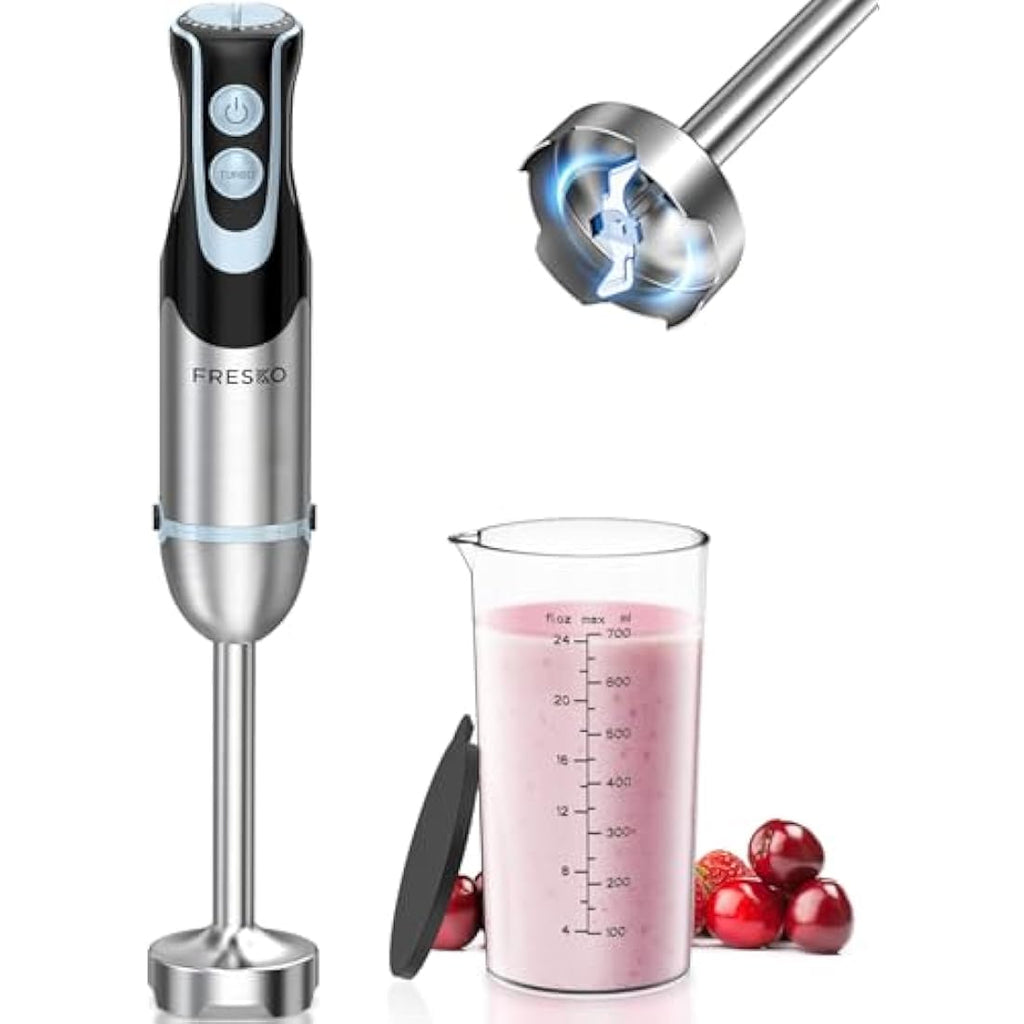 FRESKO 1200W Immersion Hand Blender | 12-Speed Stainless Steel Stick Mixer