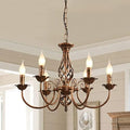 JIINOO 6-Light Farmhouse Chandelier – Bronze Vintage Wrought Iron Lamp