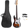 4-String Electric Bass Guitar – Full Size Basswood (Sunset)