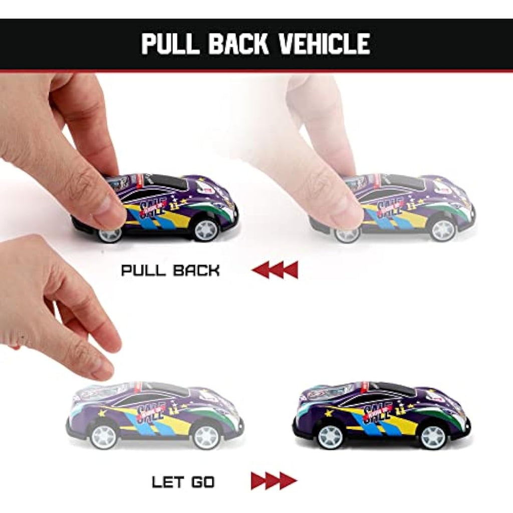 Veluoess 40-Piece Pull Back Toy Cars Set with 2-in-1 Play Mat Storage Bag