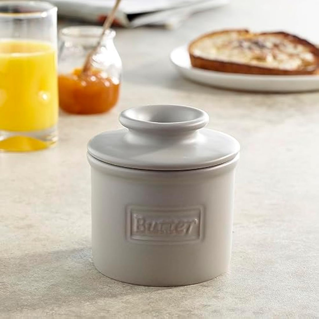 Butter Bell French Ceramic Butter Crock | Matte Stone Butter Dish
