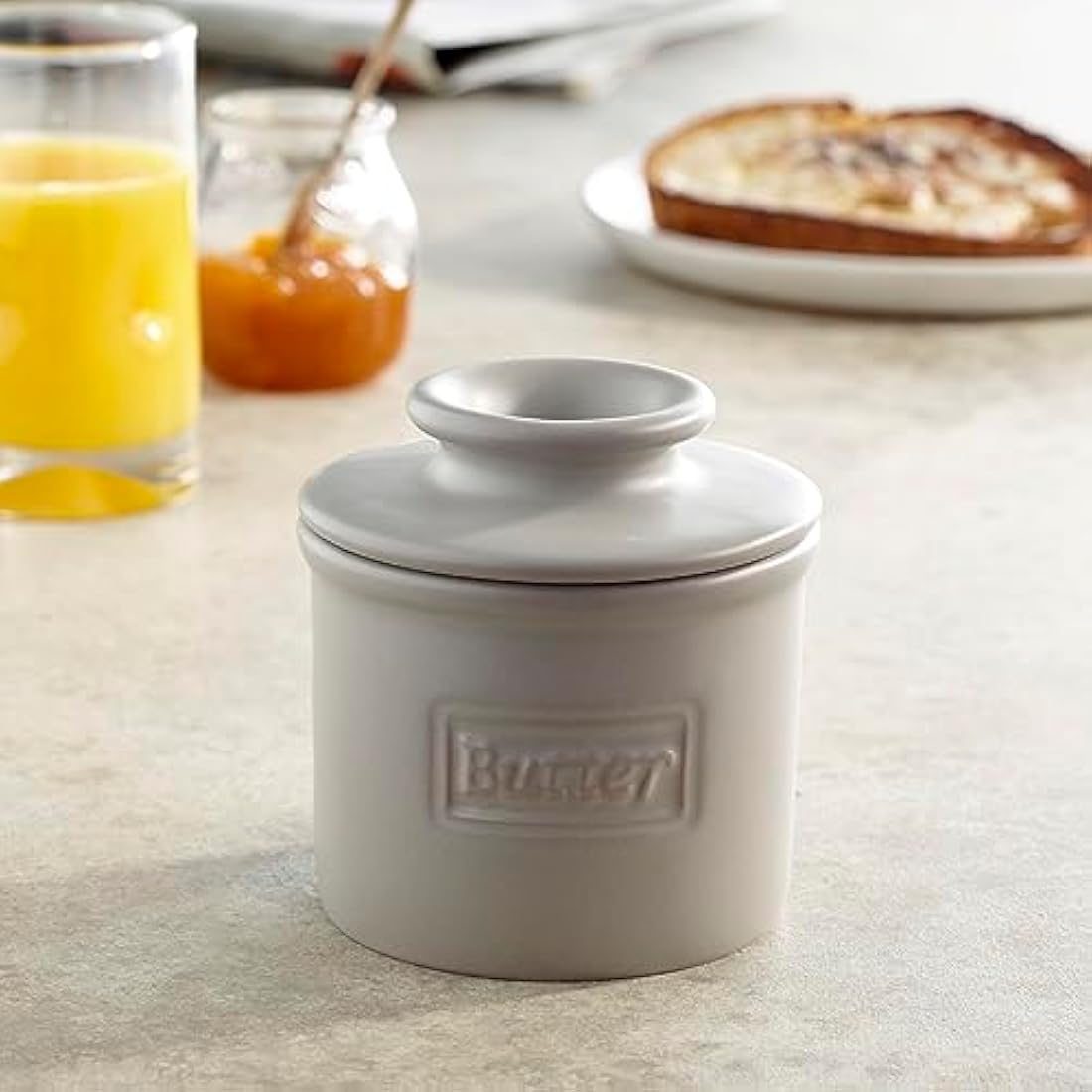 Butter Bell French Ceramic Butter Crock | Matte Stone Butter Dish