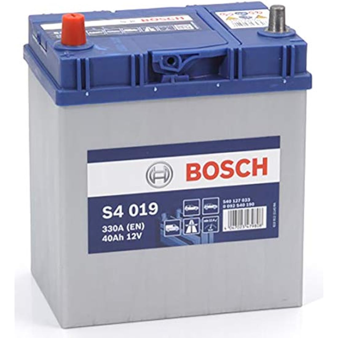 Bosch S4019 Car Battery | 40Ah 330A Lead-Acid Maintenance-Free